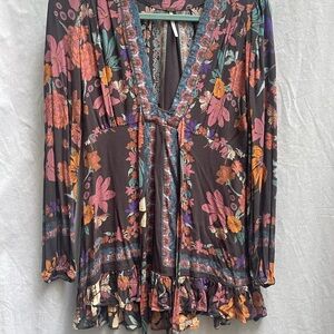 Free People Floral Boho Blouse - Multicolor